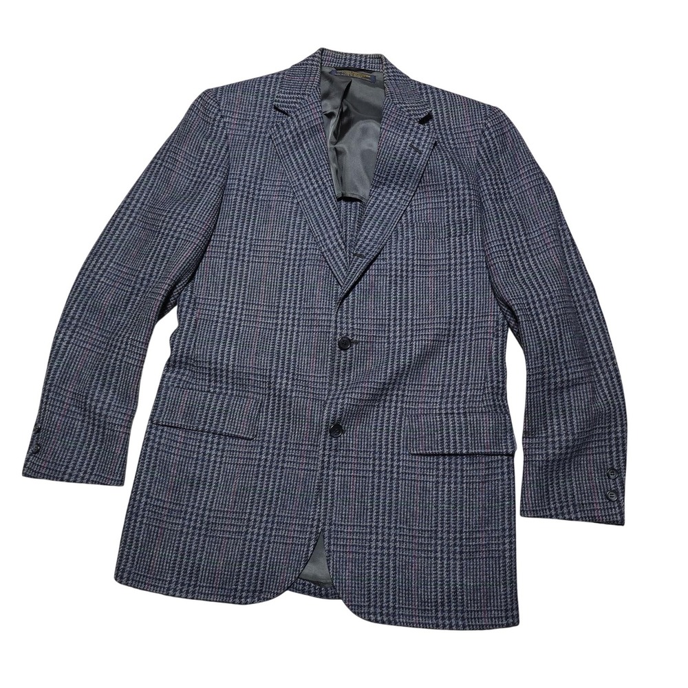 Brooks Brothers Blazer Mens 42R Gray Check Wool Tweed Sport Coat Jacket USA